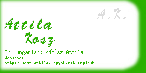 attila kosz business card